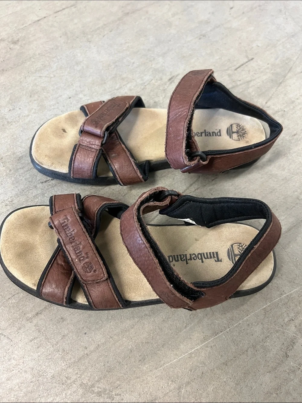RARE Timberland Brown Leather Men's Adjustable Strap Sandals